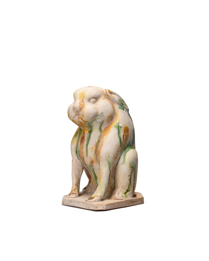 A SANCAI-GLAZED RABBIT (1 of 2)