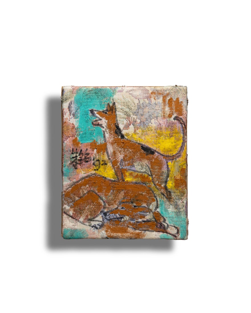 A DOG PAINTING: 品名(title):朱銘(1938-2023) 犬。作者(Artist): JU MING(1938-2023)。 尺寸:27.5×22.5 cm。