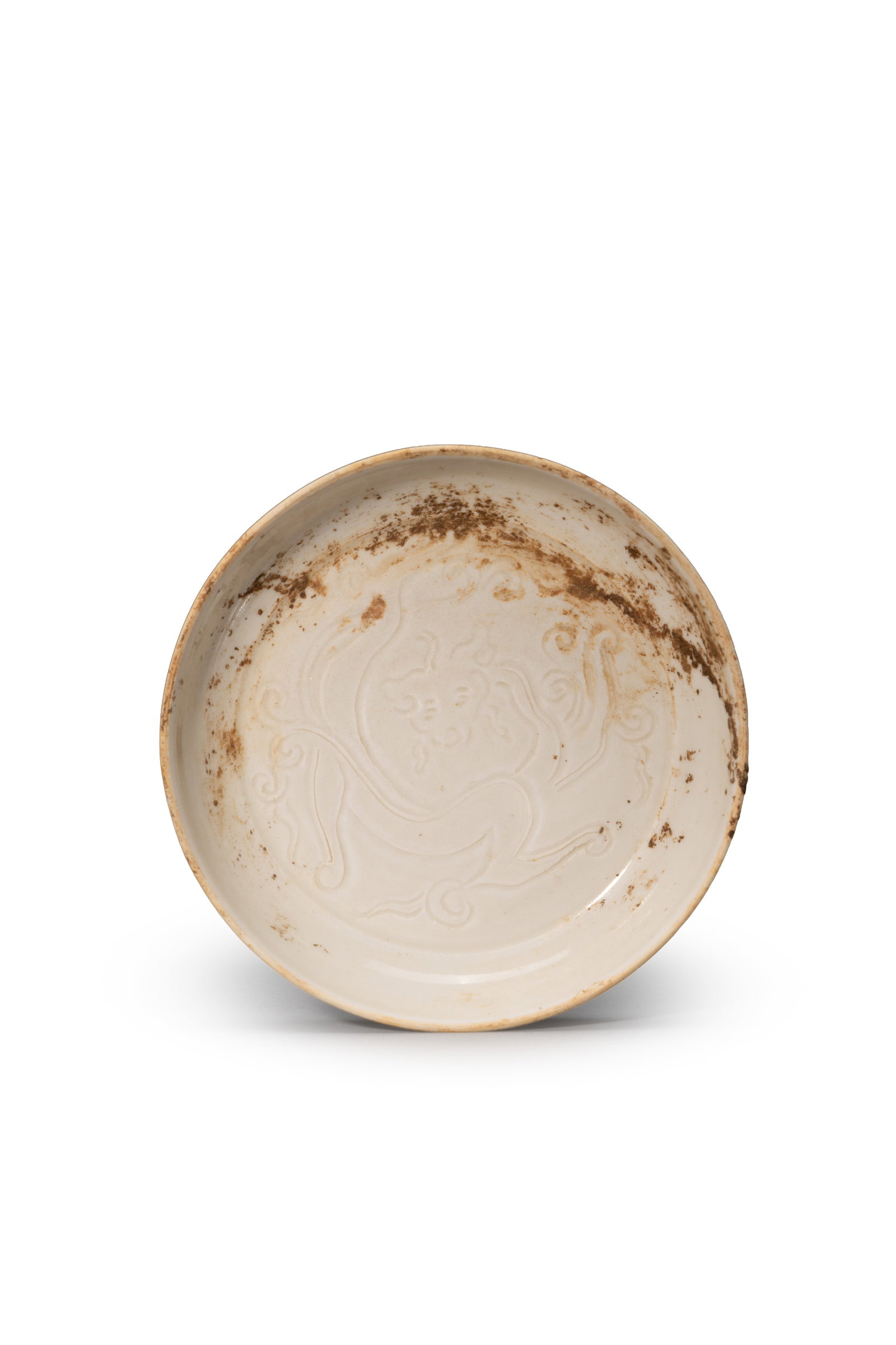 A 'DING' WHITE-GLAZED 'DRAGON' WASHER (1 of 4)