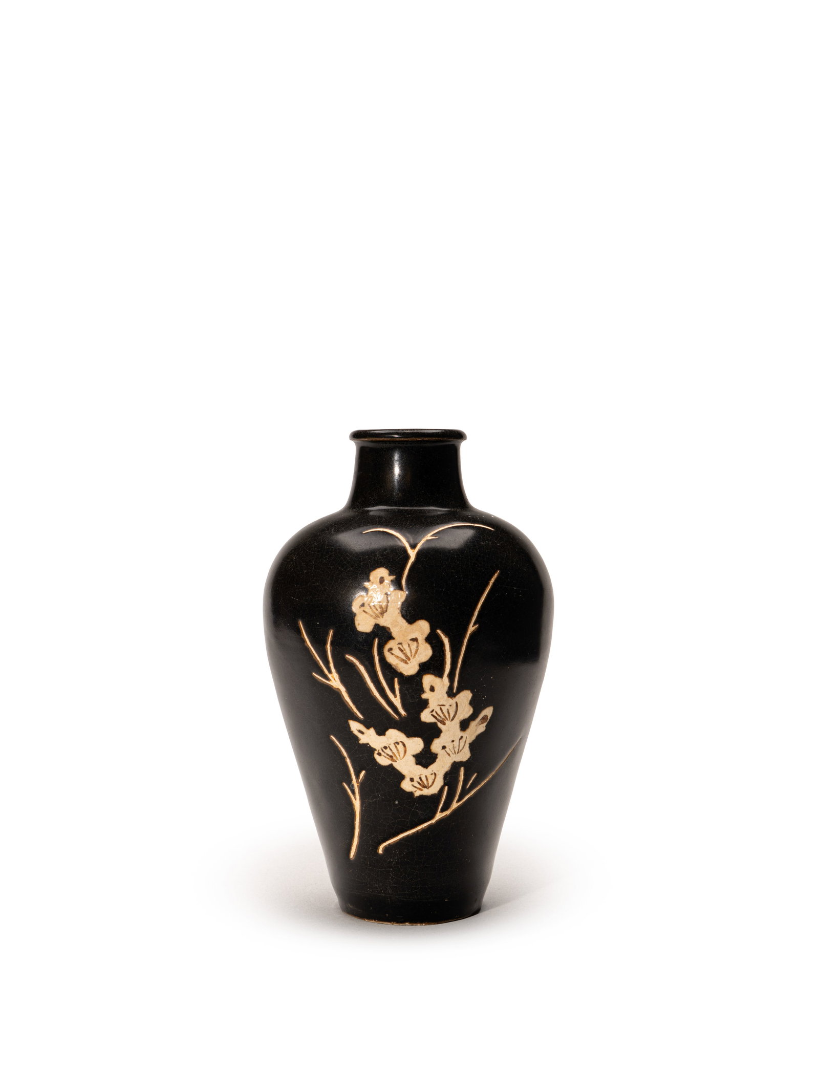 A 'JIZHOU' BLACK-GLAZED MEIPING: 年代(Age):SONG(960-1279 A.D.) 。尺寸(Size):20.3 cm Height。