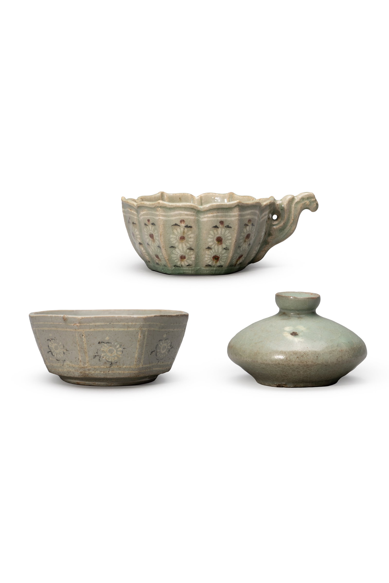 A GROUP OF JOSEON CELADON-GLAZED DISHES (1 of 9)