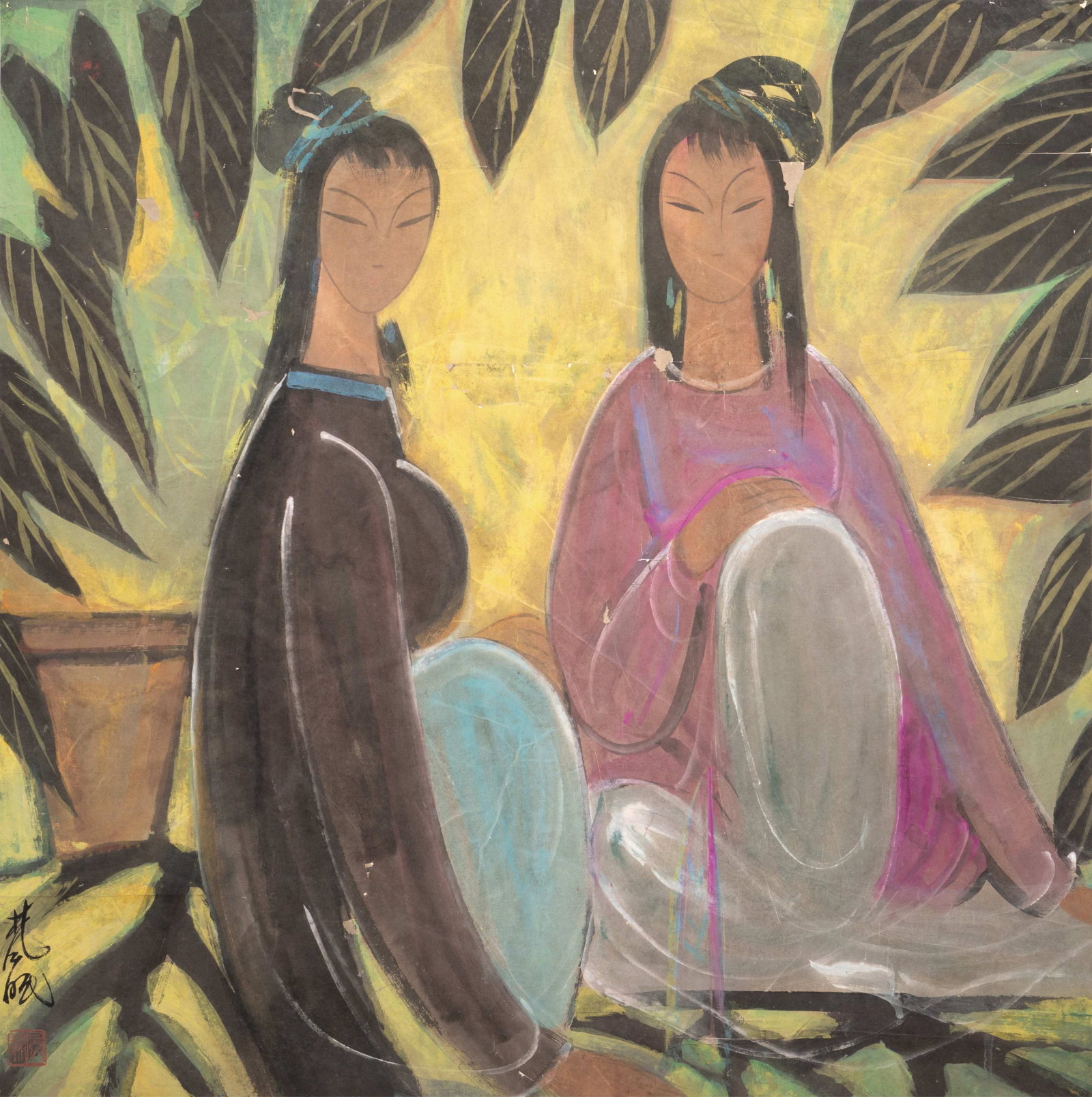 A CHINESE PAINTING OF LADIES (1 of 2)