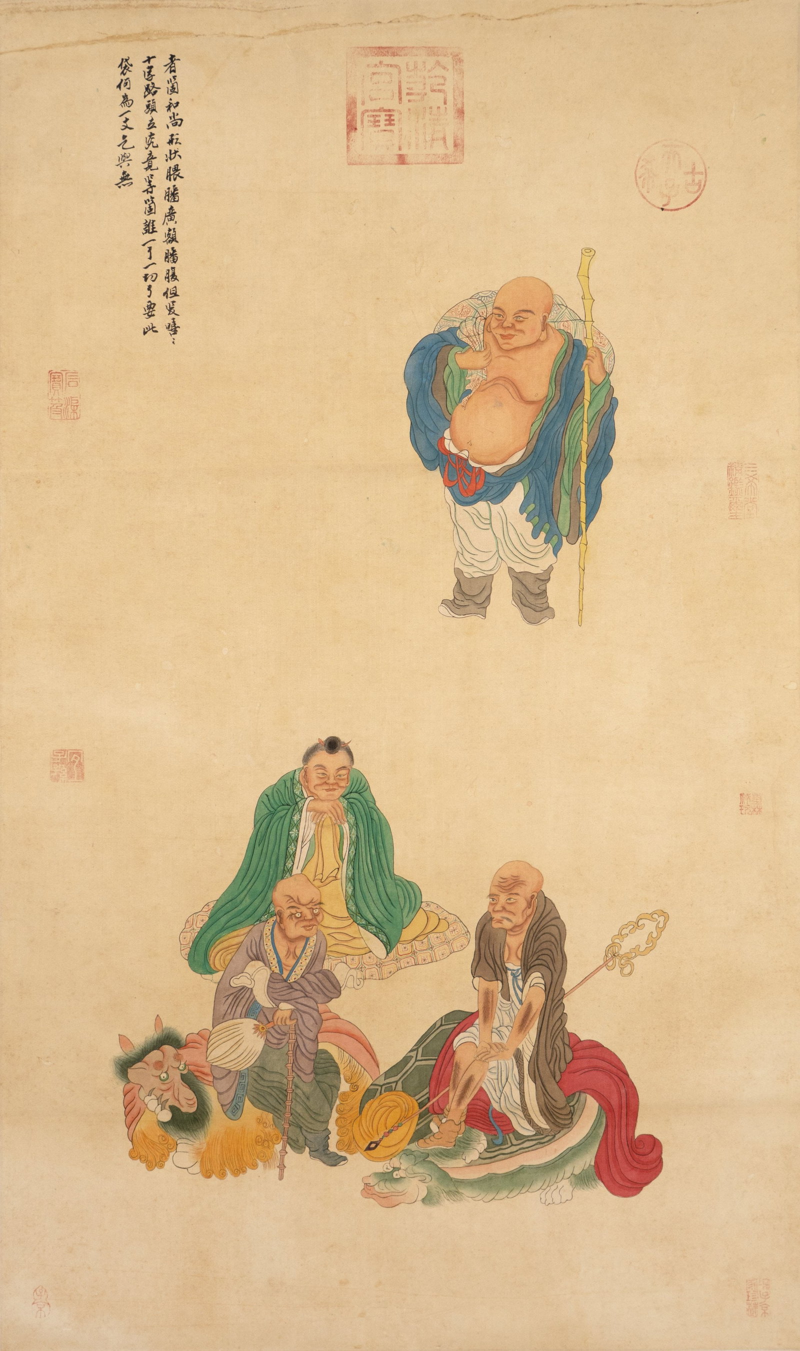 A CHINESE PAINTING OF LUOHANS (1 of 3)