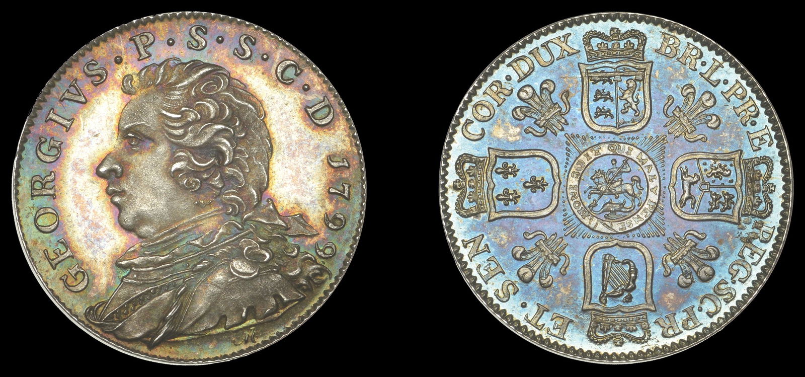 British Tokens from Various Properties: 18th Century Tokens, AYRSHIRE, Ayr, William Fullarton, Restrike Pattern Sixpence, 1799, by W.J. Taylor from dies by J. Milton, in silver, similar, no stop before date, flaw on bust below ear, rev. cru
