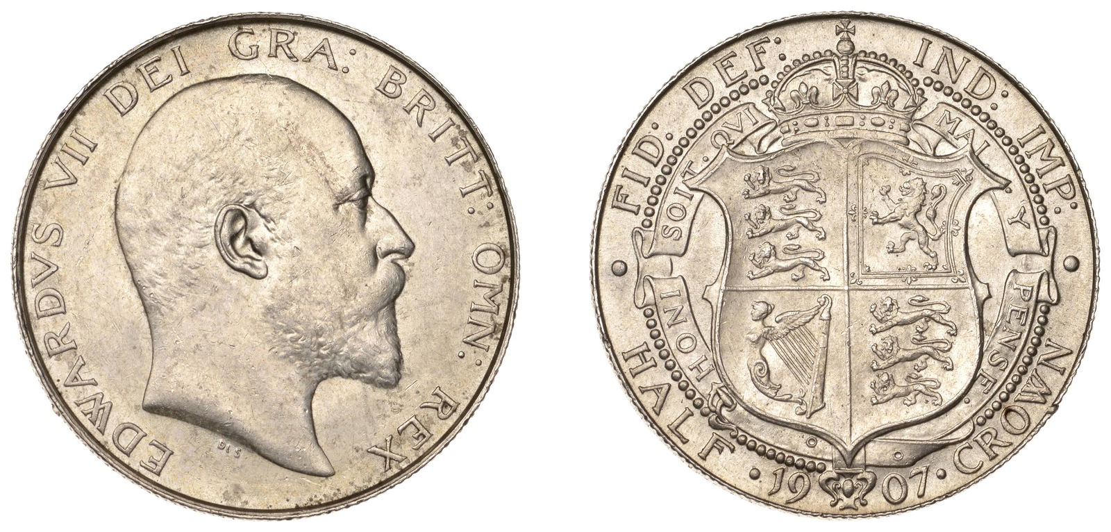 The David Marshall Collection of British Coins: Edward VII (1901-1910), Halfcrown, 1907 (ESC 3573; S 3980). Surface marks, otherwise extremely fine, toned £150-£200------For more information, additional images and to bid on this lot ple