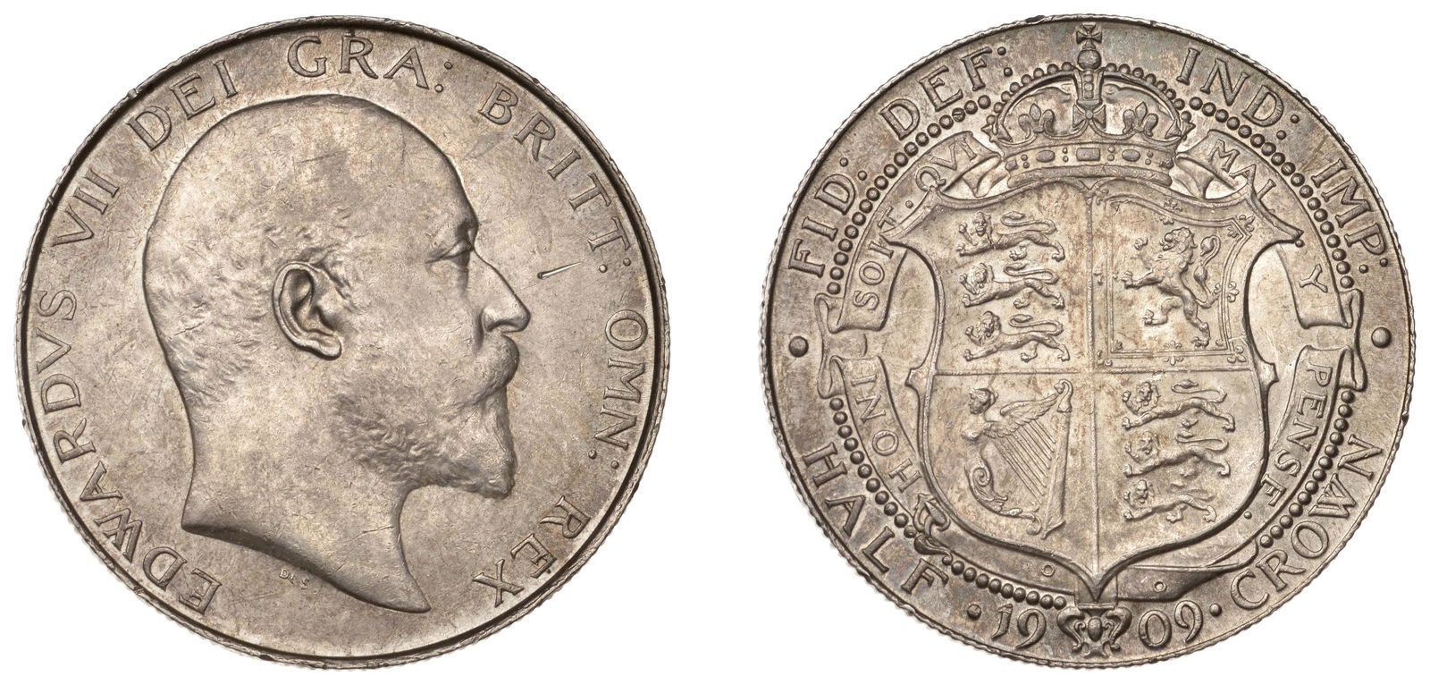 The David Marshall Collection of British Coins: Edward VII (1901-1910), Halfcrown, 1909 (ESC 3575; S 3980). Light scratch before nose, otherwise good extremely fine £200-£300------For more information, additional images and to bid on th