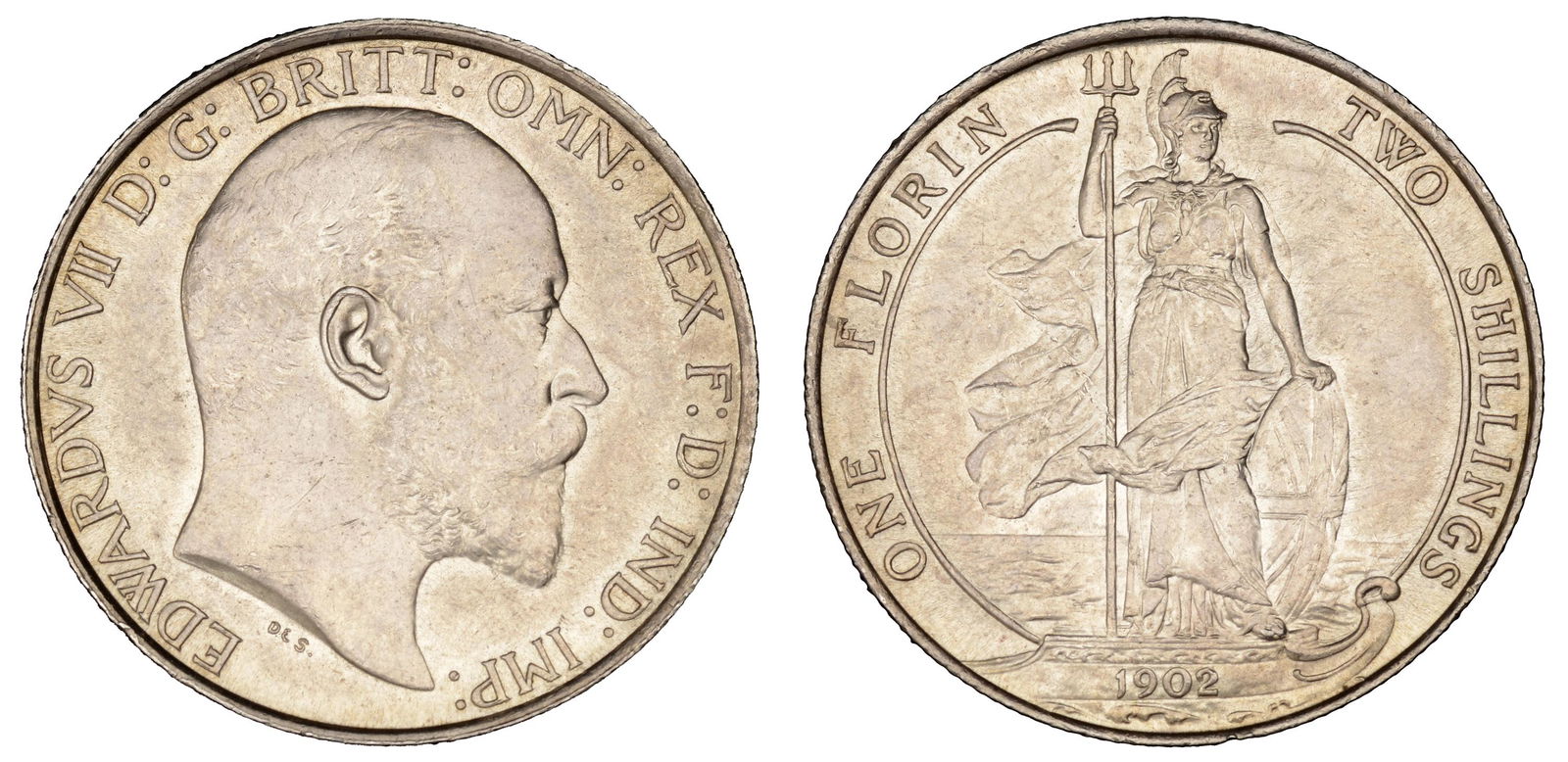The David Marshall Collection of British Coins: Edward VII (1901-1910), Florin, 1902 (ESC 3577; S 3981). Minor surface marks, otherwise good extremely fine £80-£100------For more information, additional images and to bid on this lot ple