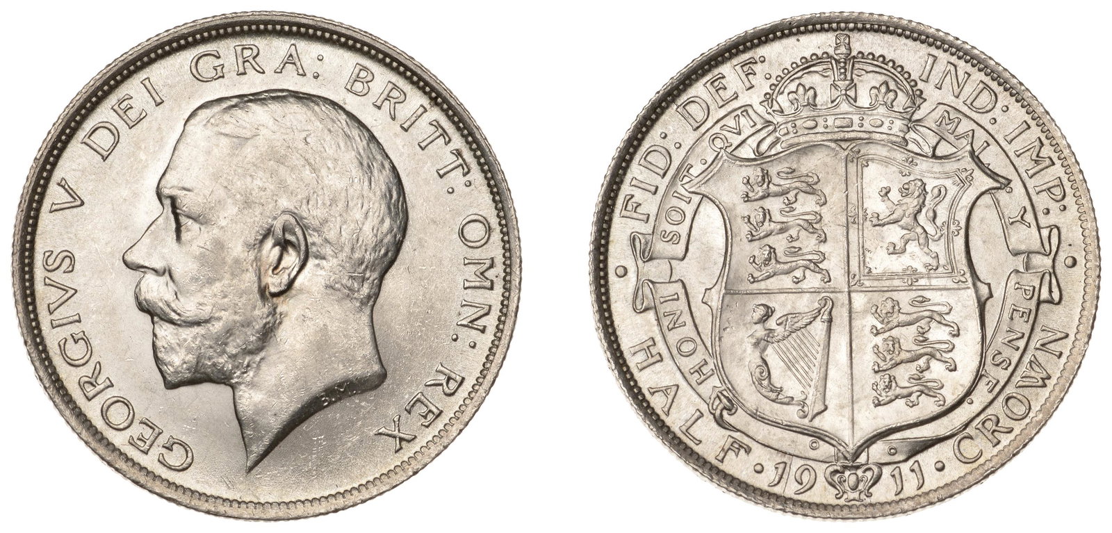 The David Marshall Collection of British Coins: George V (1910-1936), Halfcrown, 1911 (ESC 3709; S 4011). Minor surface marks, otherwise good extremely fine £100-£150------For more information, additional images and to bid on this lot p
