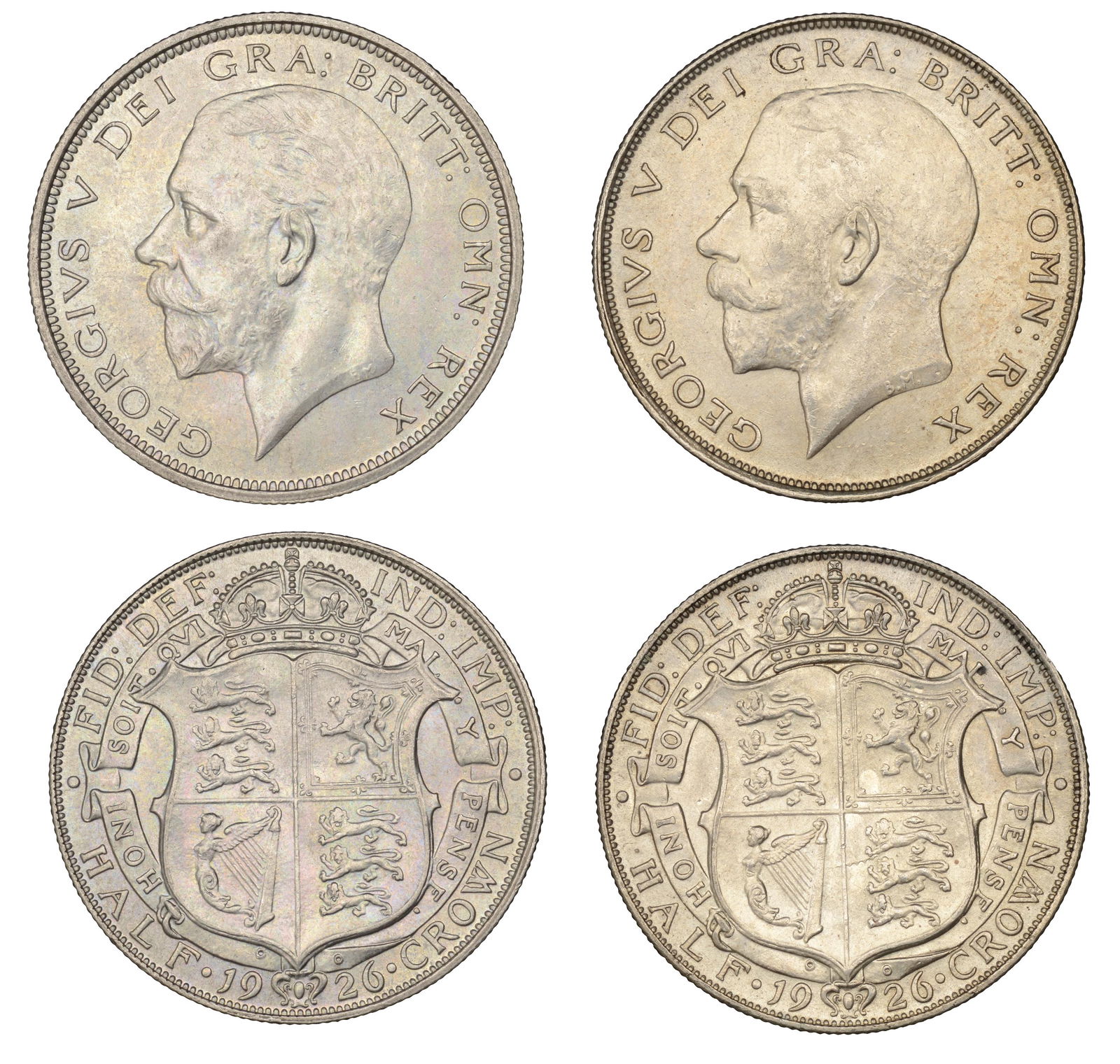 The David Marshall Collection of British Coins: George V (1910-1936), Halfcrowns (2), both 1926, different types (ESC 3728-9; S 4021A, 4032) [2]. Better than extremely fine £150-£200------For more information, additional images and to b