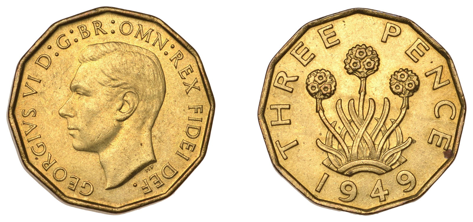 The David Marshall Collection of British Coins: George VI (1936-1952), Threepence, 1949 (BMC 2392; S 4113). Small spot on reverse, otherwise extremely fine, rare £200-£260------For more information, additional images and to bid on this