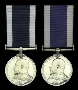 Long Service Medals: Royal Navy L.S. & G.C., E.VII.R. (2), (174796 Thomas Dyke, P.O., H.M.S. Actæon.; 176684 Richard Deacon, Stoker P.O., H.M.S. Sapphire II.) good very fine (2) £100-£140------For more info