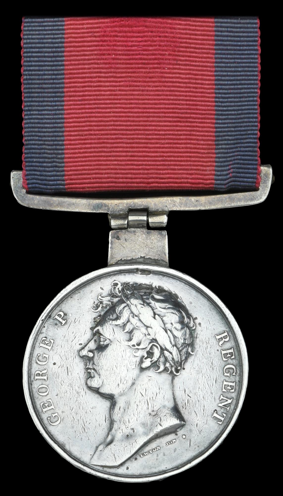 A Collection of Contemporarily Renamed Waterloo Medals: Waterloo 1815 (John Williams 23d Regt. of Foot) Christian name correctly impressed, otherwise naming re-engraved in upright serif capitals, fitted with replacement hinged silver bar suspension, edge b