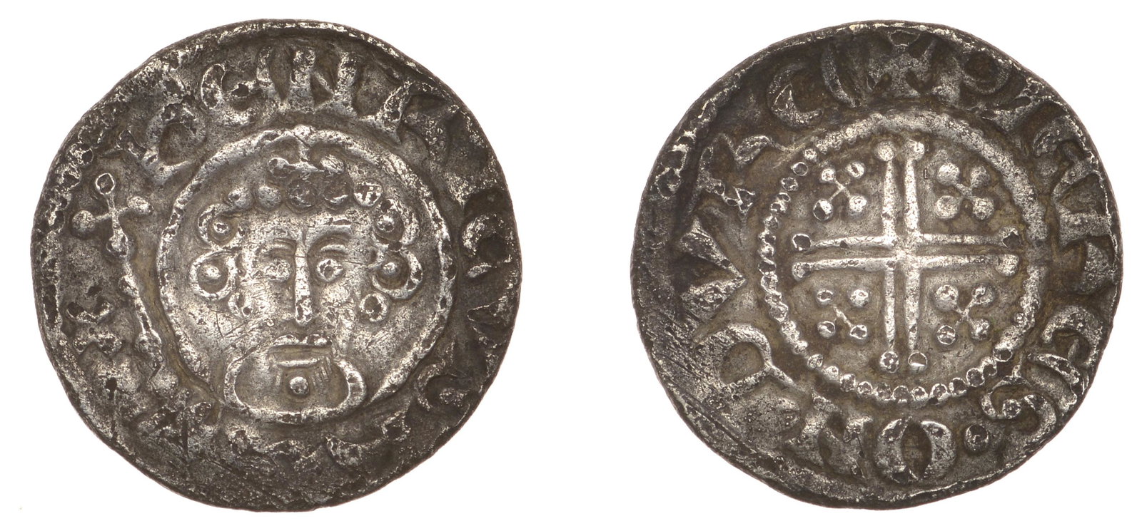 A Collection of Short Cross Pennies, the Property of a Gentleman (Part I): John (1199-1216), Penny, class Vb1, Durham, Pieres, pieres Â· on Â· dvre, curls 3/3, 1.30g/10h (Allen dies 523/523; SCBI Mass 1485; N 970; S 1351). Good fine £100-£120---Provenance: J.