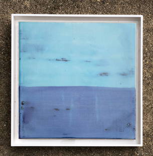 Frank Olt: Untitled, 2020, Glazed ceramic in lucite frame, 1’1.5 x 1’1.5”