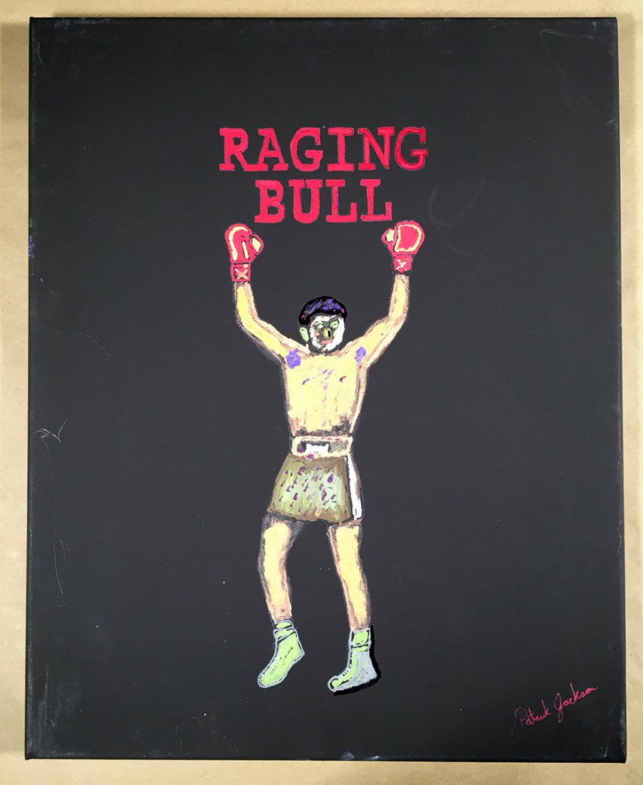 Patrick Jackson: Raging Bull / 2020 / 16”x20” / Oil on canvas / signed Artist’s Statement: My introduction to painting and the world of art began before I can remember. As a very young child I was ta