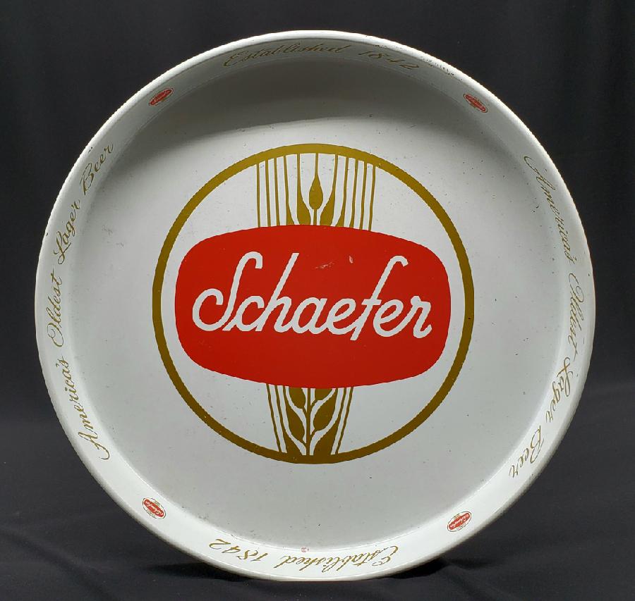 Vintage Schaefer Beer Tray Tin: From 1960's New York & Albany 12"