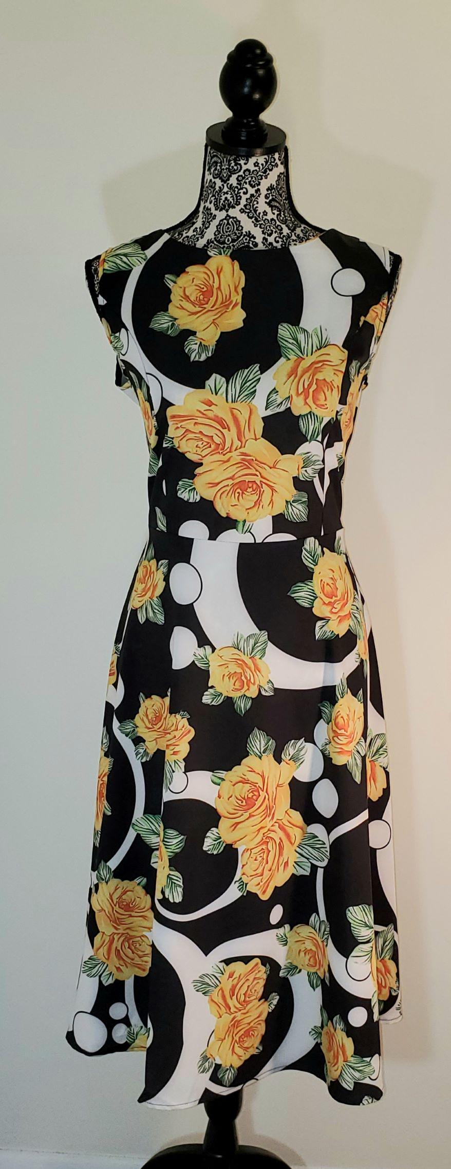 Sassy and Fun Rock-a-billy Swing Dress: Kitchy and Fun Rock-a-billy Swing Dress by New Light Fashion. Sassy and Fun Floral Patten will stop traffic during that stroll through the park. Asian Size xxl, US size M
