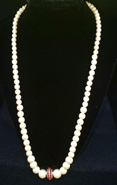 American Pearl Necklace: American Pearl Blister AA Grade 14KT snips 22K Gold