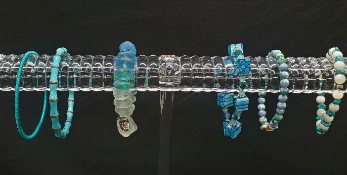Bracelets Stone Glass Beads Necklace: Collection of Turquoise color theme bracelets stone glass beads Emuran Necklace