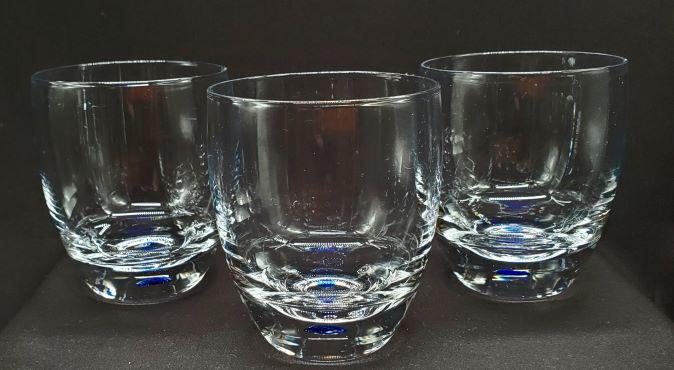 Orrefors Intermezzo Blue Double Old Fashioned Crystral: Orrefors Intermezzo Blue Double Old Fashioned Glass Crystral set of 3