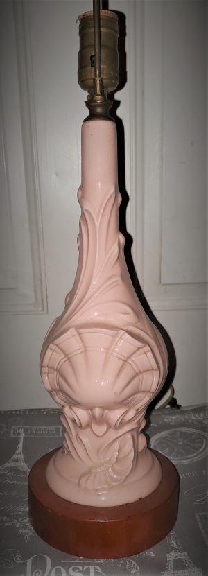 Vintage Pink Ceramic Table Lamp: Vintage Pink Ceramic 22 inches Tall Table Lamp