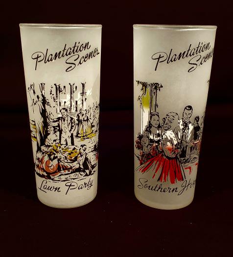Plantation Scene Glasses: Lawn Party" and "Southern Hospitality