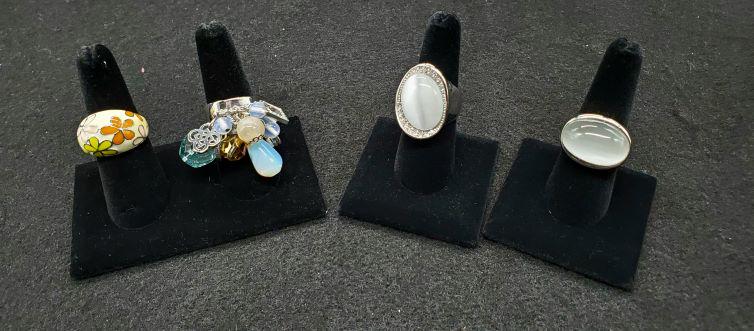 Oval Moonstone Ring and more: Oval Moonstone Ring plus Retro Statement Rings