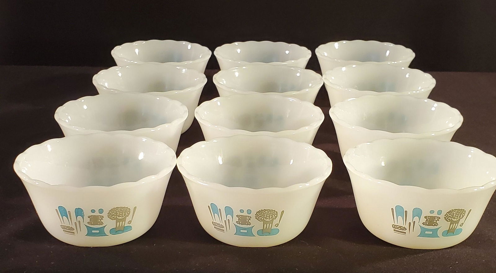 Mid-Century Atomic Blue/Blue Heaven Ramakins (1 of 2)