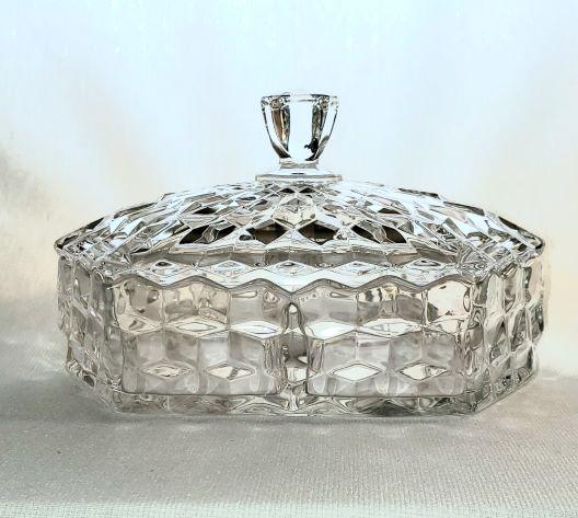 Three Part Triangular Candy Dish with Lid (1 of 5)