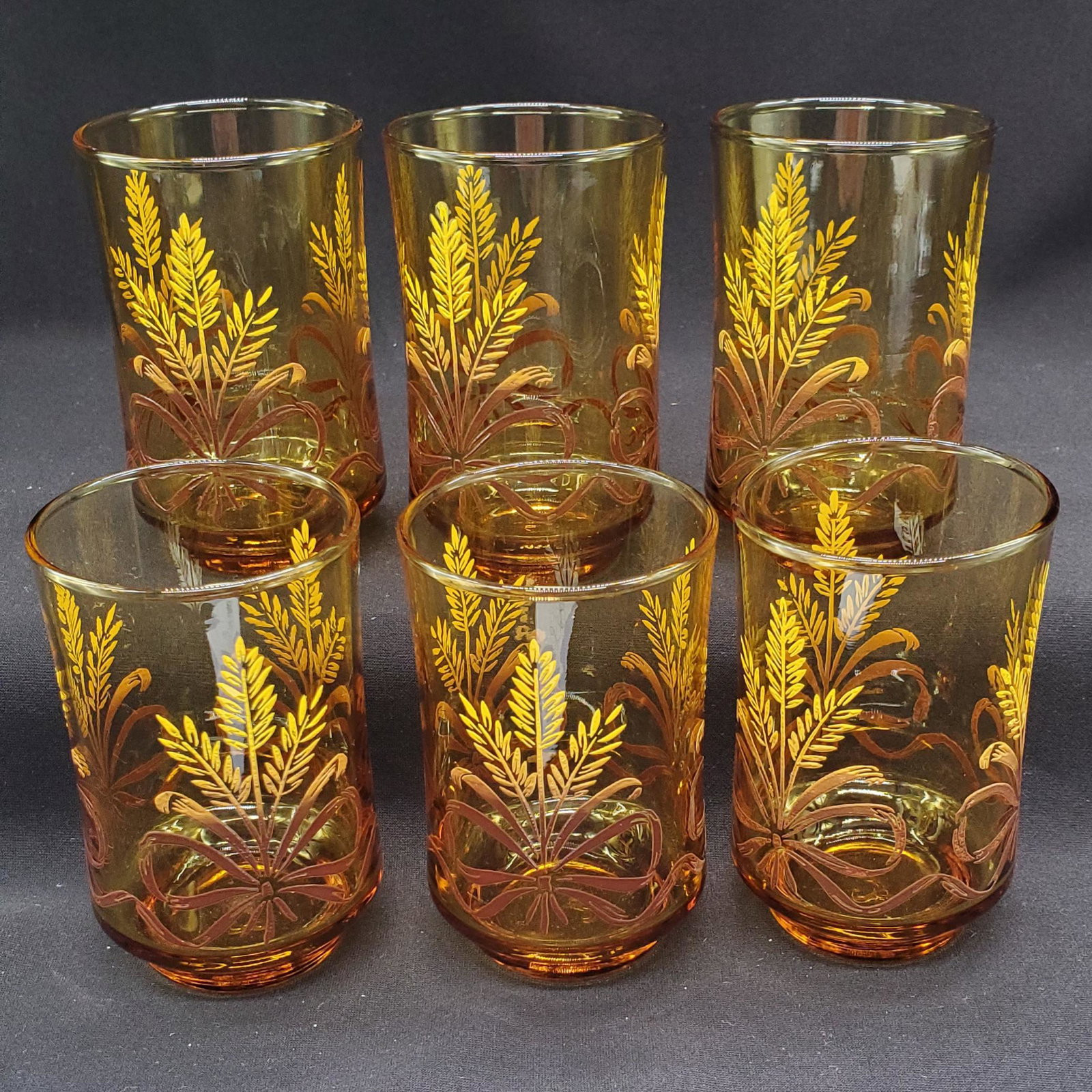 Libbey Amber wheat Juice Glasses set: Set of 6 Libbey Amber wheat Juice Glasses, 3.75inch tall