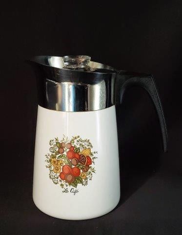 Vintage Percolator Coffee Pot Corning Glass Stove Top 6 cups Gold Trim –  wherethefoundthingsare