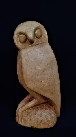Vintage Mid Century Solid Wood Carved Owl (1 of 3)
