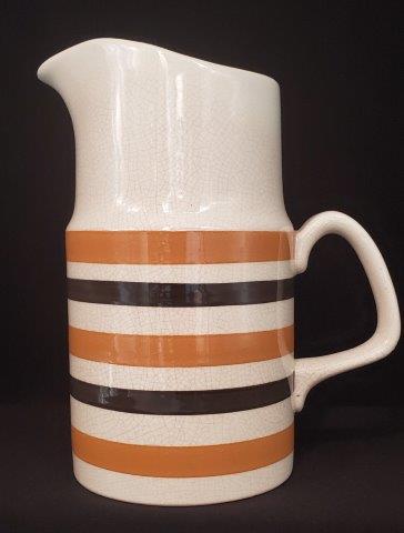 Vintage KSP Bracken Pitcher: Vintage KSP Bracken Pitcher ironstone kitchenware from England, 8inch tall, 4.5inches wide