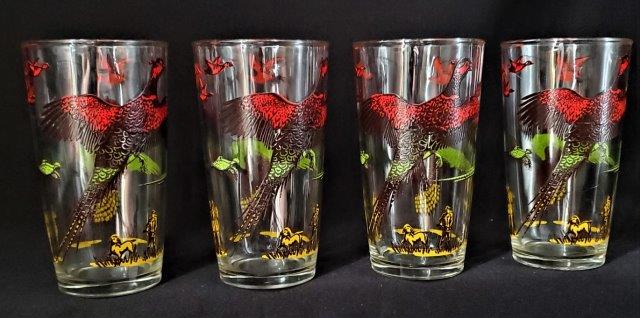 Vintage Hand Painted wild turkey rocks glasses: Set of 4 Vintage hand painted wild turkey rock's glasses