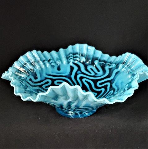 Ruffled Scallaped Edge Blue Dish (1 of 3)