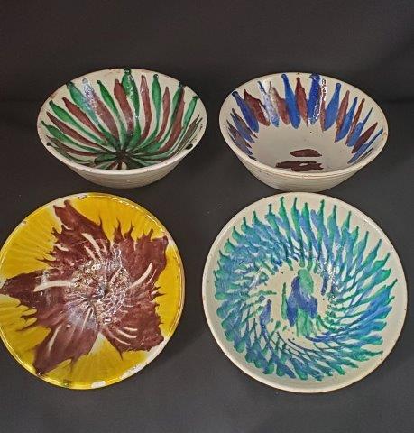 Handmade & Painted Pottery Bowls, set of 4: Handmade & Painted Pottery Bowls, set of 4
