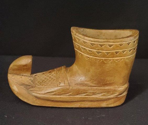 Hand Made Wood Craving Boot From Yugoslavia: Hand Made Wood Craving Boot From Yugoslavia