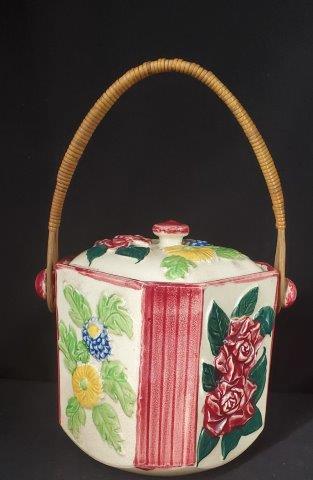 Cookie Jar/ Container with Handle: Made in Japan