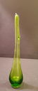 Footed Hand Blown Green Glass Bud Vase