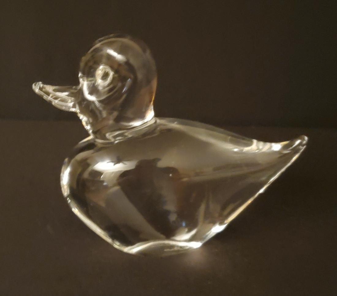 SIGNED! Elio Raffaeli (Italian B.1936) Duck: Elio Raffaeli Murano Art Glass Sculpture Art Glass Duck is signed by Elio. His artworks sculptures made of clear glass are incredible masterpieces! 5" tall x 6" long
