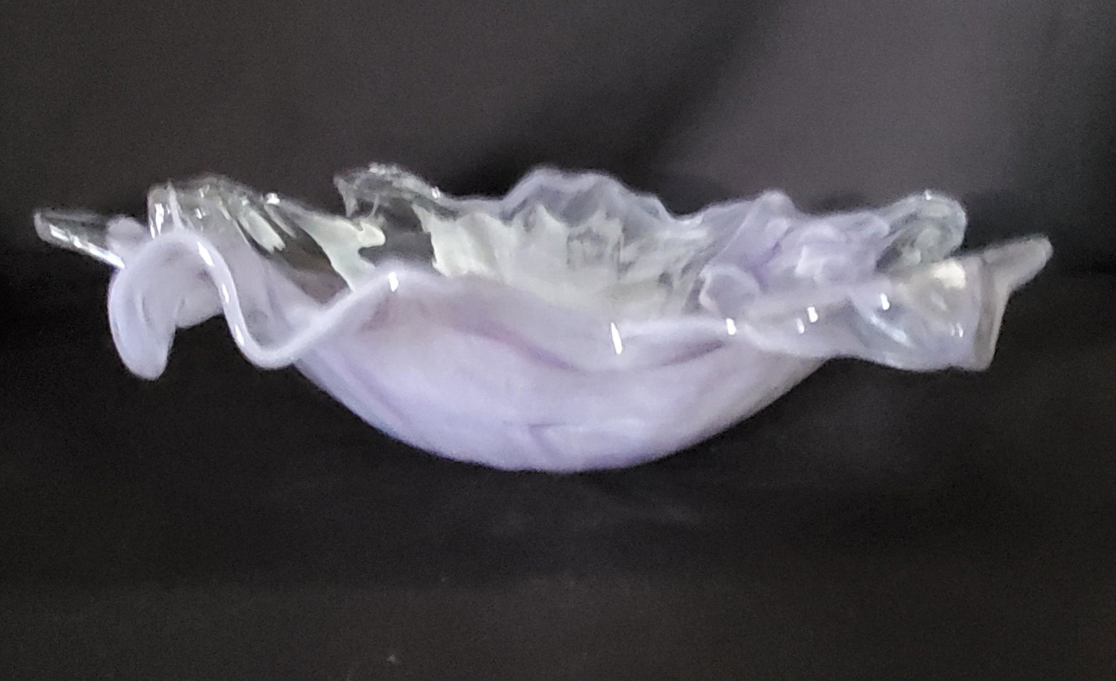 Murano Glass Bowl from Barovier & Torso: This 1950's Vintage, Mid-Century, Italian Modern, Hand Crafted Dish would be beautiful in any room or office. 13" diameter and 3.5" tall
