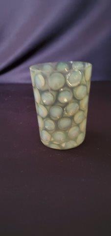 Heisey Yeoman Sahara Optic Dots: Heisey Yeoman Sahara Optic Dots Yellow Glass Cup