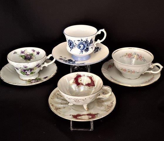 Four Tea Cups and Saucers Sets (1 of 1)