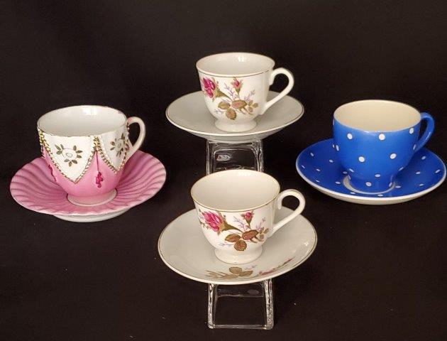 Four Tea Cups and Saucers Sets (1 of 1)