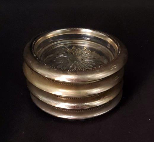 Vintage Glass/Crystral? Coasters set of 4 (1 of 1)