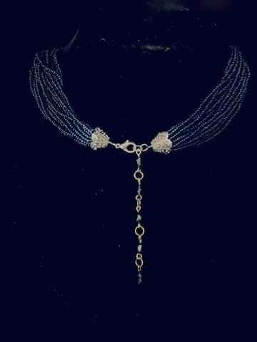 Beautiful multi strand navy blue seed bead necklace (1 of 1)