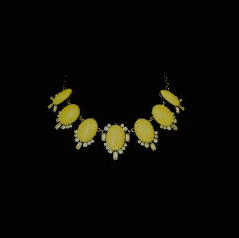Jcrew yellow Rhinestone Bib necklace (1 of 1)
