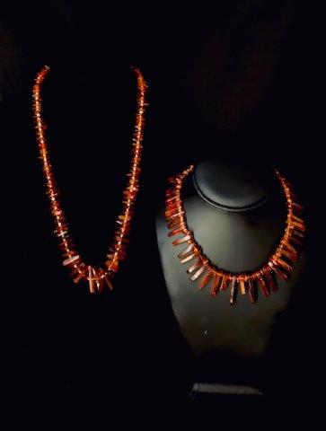 Pair of amber tone Necklaces (1 of 1)