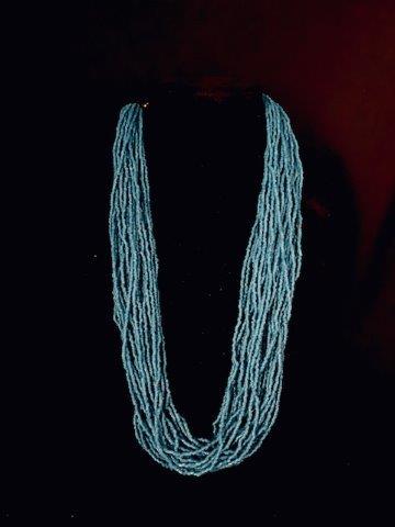 Multistrand turquoise seed bead Necklace (1 of 1)