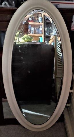 Vintage Oval Mirror in a White Frame (1 of 1)